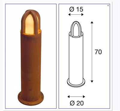 โคมเหล็ก Corten 70cm