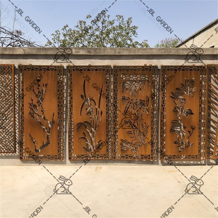 Art Laser Cut Corten Steel Screen
