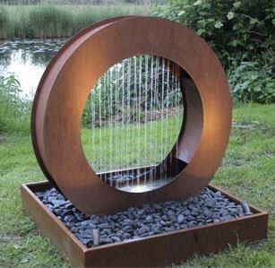 Changing LED Steel Garden Fountains