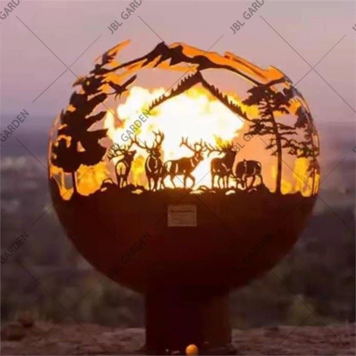 Corten Metal Sphere Ball