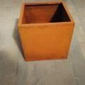Modern Raw Steel Tapered Planter