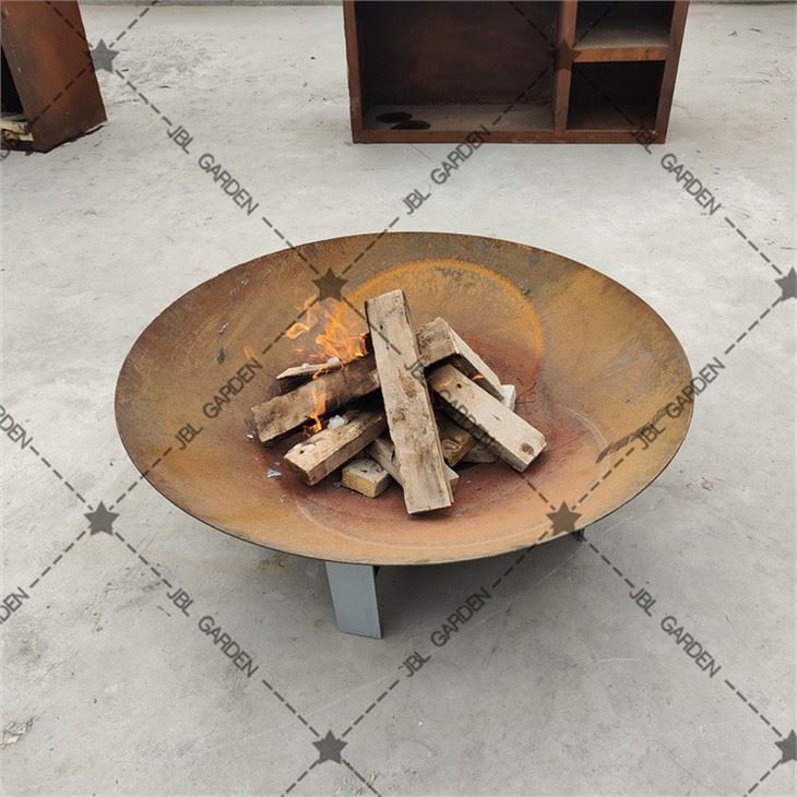Rust Corten Steel Fire Bowl With Stand