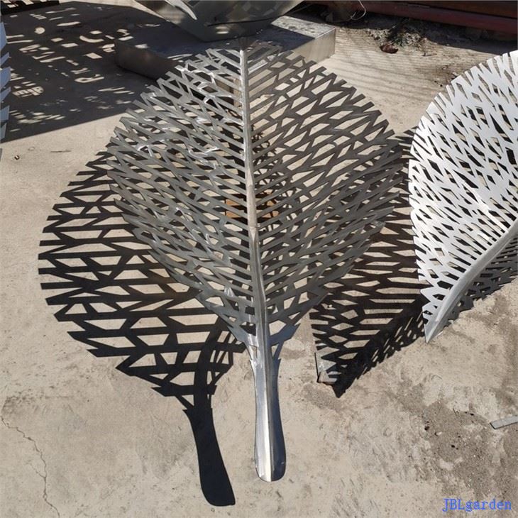 Stainless Steel Hollow Leaf Sculpture