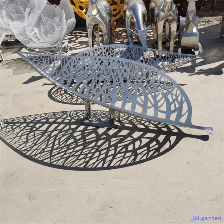 Stainless Steel Hollow Leaf Sculpture