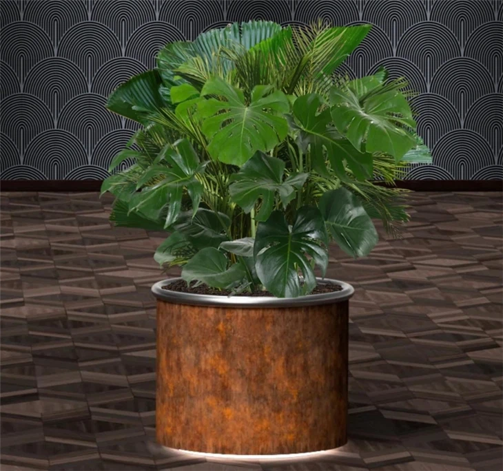 Corten Planter With LED Light