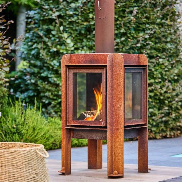 Corten Steel Rustic Heating Stove