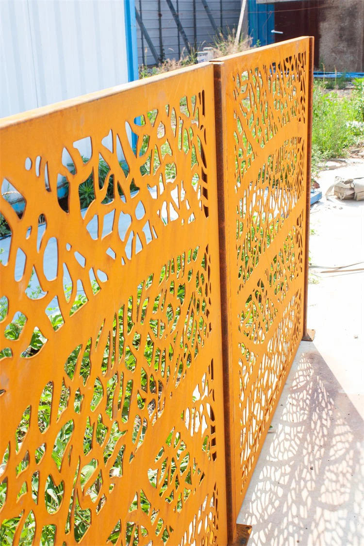Corten Steel Screen With Gate Posts Installation Screen price