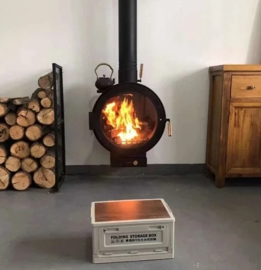 Round Black Wall Mounted Heating Stove