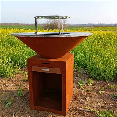 หลุมไฟเหล็ก Corten Steel กลางแจ้ง Bbq