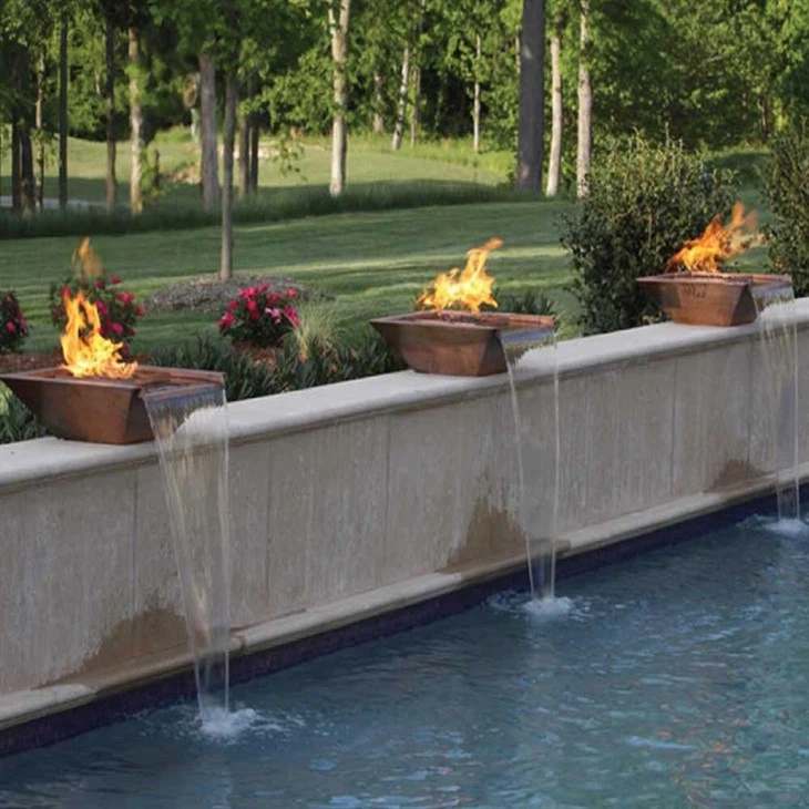 Square Fire And Water Bowl