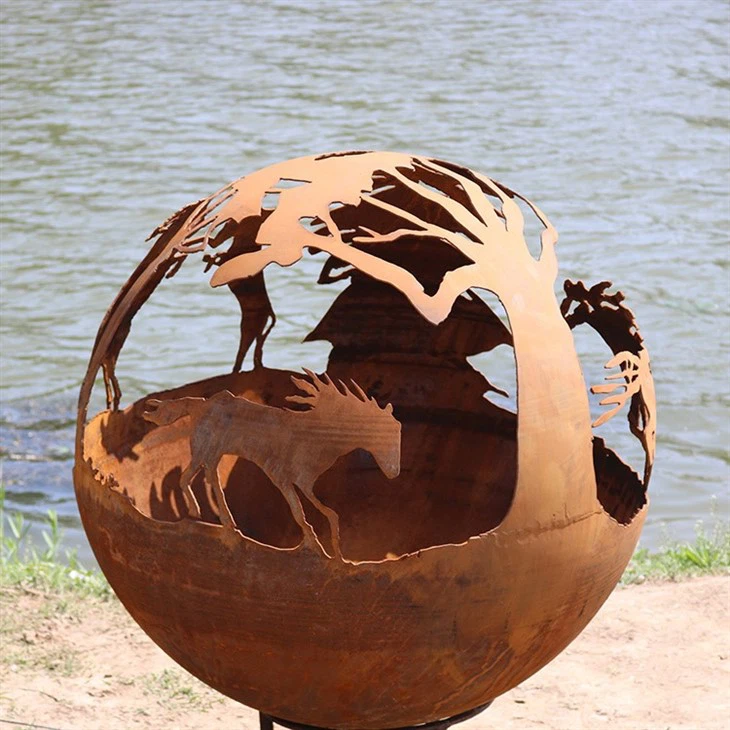 Steel Cutting Firepit Sphere high quality