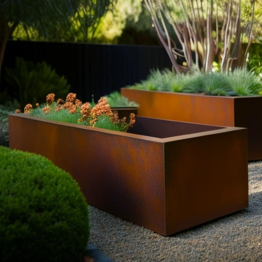 Weather Steel Flower Pots